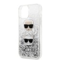 Etui Karl Lagerfeld do iPhone 11 Pro Max hardcase srebrny/silver Glitter Karl&Choupette