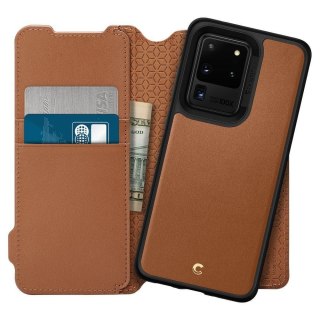 Etui Spigen Ciel Wallet Brick do Samsung Galaxy S20 Ultra brązowy