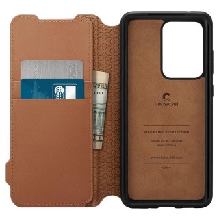 Etui Spigen Ciel Wallet Brick do Samsung Galaxy S20 Ultra brązowy