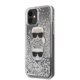 Etui Karl Lagerfeld do iPhone 11 hardcase srebrny/silver Glitter Karl&Choupette