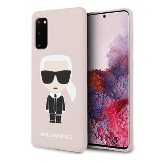 Etui Karl Lagerfeld do Samsung Galaxy S20 jasnoróżowy/light pink Silicone Iconic