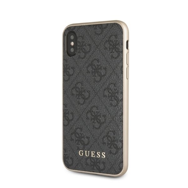 Etui Guess do iPhone X / Xs szary hard case 4G Collection