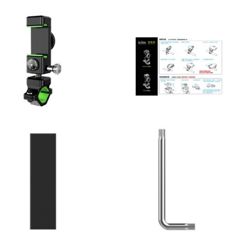 Rowerowy uchwyt na telefon + kompas na kierownicę zielony