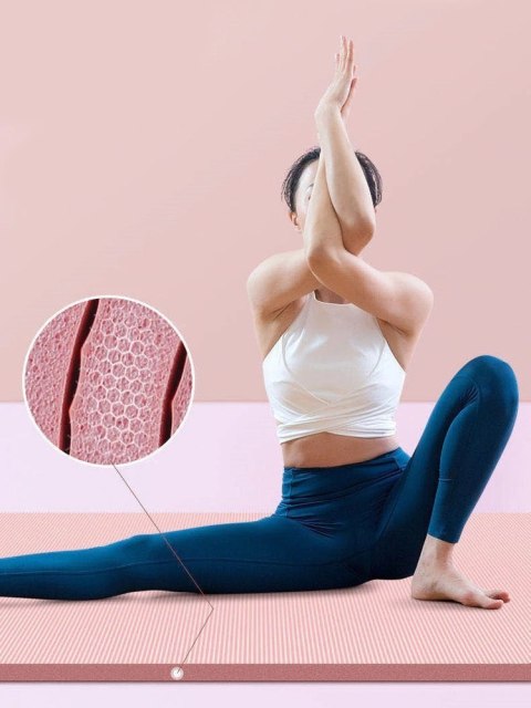 Mata gimnastyczna do ćwiczeń 181 cm x 63 cm x 1 cm joga pilates kolor pomarańczowy