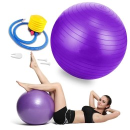 Piłka gimnastyczna 65 cm do ćwiczeń rehabilitacyjna kolor fioletowy