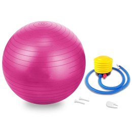 Piłka gimnastyczna 65 cm do ćwiczeń rehabilitacyjna kolor różowy