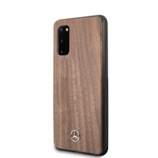 Etui Mercedes do Samsung Galaxy S20 hard case brązowy/brown Wood Line Walnut