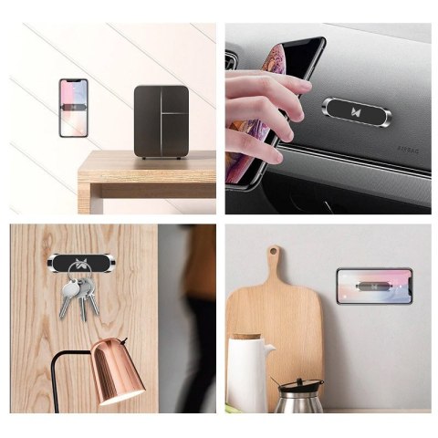 Wozinsky samoprzylepny magnetyczny uchwyt samochodowy na deskę rozdzielczą czarny (WMH-01)