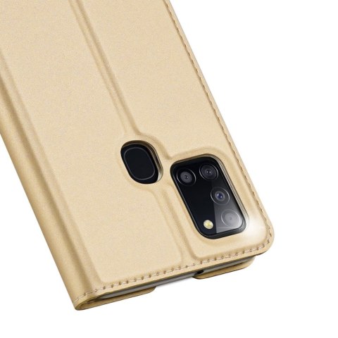 Etui z klapką DUX DUCIS Skin Pro do Samsung Galaxy A21S złoty