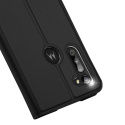 Etui z klapką Dux Ducis + szkło hartowane do Motorola Moto G8 Power czarny