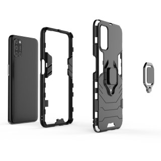 Pancerne hybrydowe etui Ring Armor + magnetyczny uchwyt do Oppo A72 / A52 niebieski