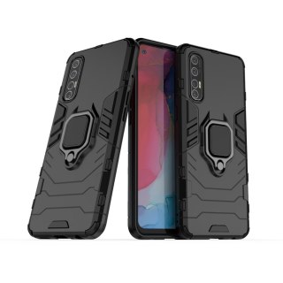 Pancerne hybrydowe etui Ring Armor + magnetyczny uchwyt Oppo Reno3 Pro czarny