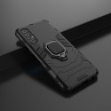 Pancerne hybrydowe etui Ring Armor + magnetyczny uchwyt Oppo Reno3 Pro czarny