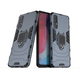 Pancerne hybrydowe etui Ring Armor + magnetyczny uchwyt do Oppo Reno3 Pro niebieski