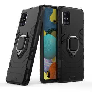 Pancerne hybrydowe etui Ring Armor + magnetyczny uchwyt do Samsung Galaxy A51 5G czarny