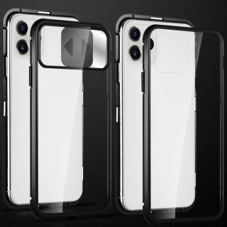 Magnetyczne etui iPhone 8 / iPhone 7 360 na cały telefon szkło na ekran osłona na aparat czarny