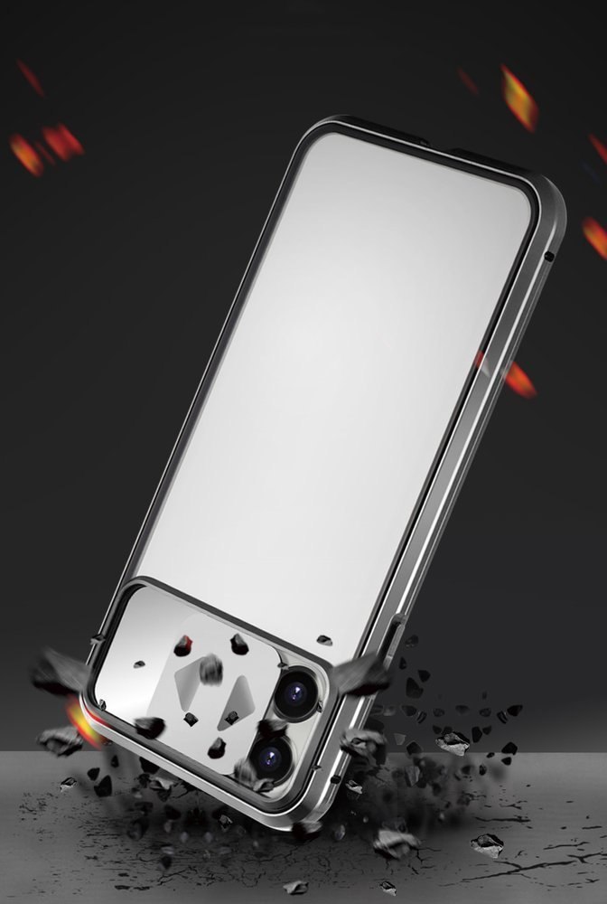 Magnetyczne etui 360 na cały telefon szkło na ekran osłona na aparat do iPhone 8 / iPhone 7 czarny