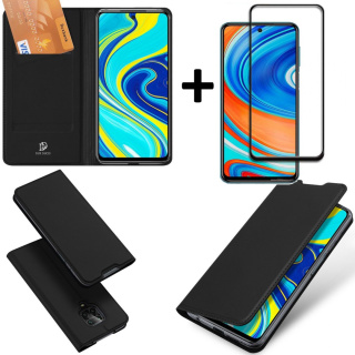 Etui Dux Ducis + szkło pełne na cały ekran do Xiaomi Redmi Note 9 Pro / 9S / 9 Pro Max czarny