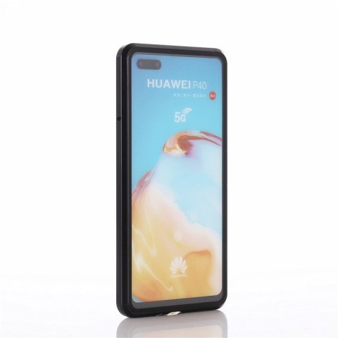 Magnetyczne etui 360 na cały telefon szkło na ekran osłona na aparat do Huawei P40 czarny