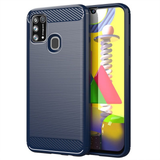 Elastyczne etui Carbon Case do Samsung Galaxy M21 niebieski