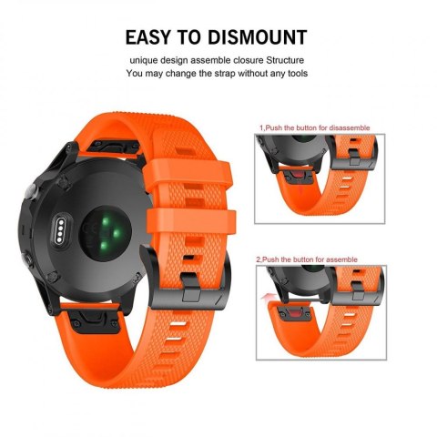 Pasek Smooth do Garmin Fenix 3 / 5X / 3HR / 5X Plus / 6X / 6X Pro Orange