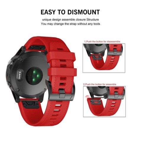 Pasek Smooth do Garmin Fenix 5 / 6 / 6 Pro Red