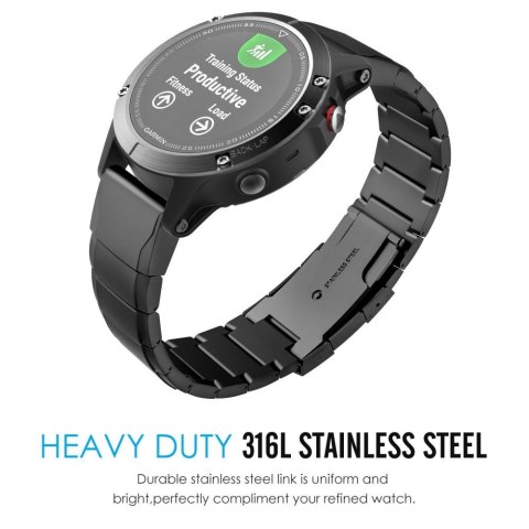 Bransoleta Steelband do Garmin Fenix 5 / 6 / 6 Pro Black