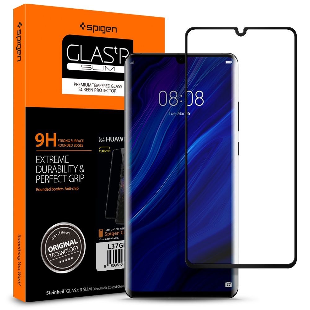 Szkło Hartowane Spigen Glas.tr Slim do Huawei P30 Pro Black