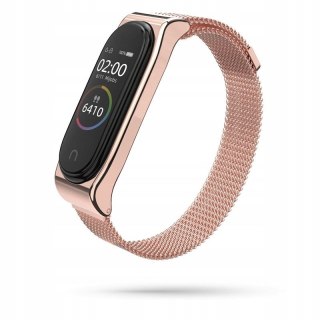 Pasek bransoleta Milanesband do Xiaomi Mi Band 3 / 4 różowe złoto