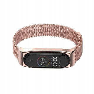 Pasek bransoleta Milanesband do Xiaomi Mi Band 3 / 4 różowe złoto