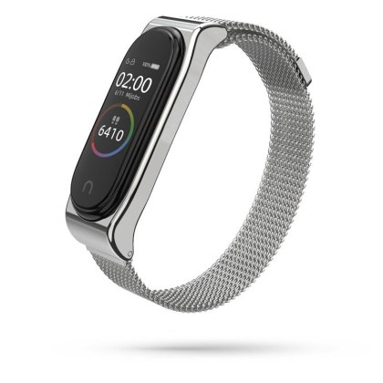 Bransoleta Milaneseband do Xiaomi Mi Band 3 / 4 srebrny