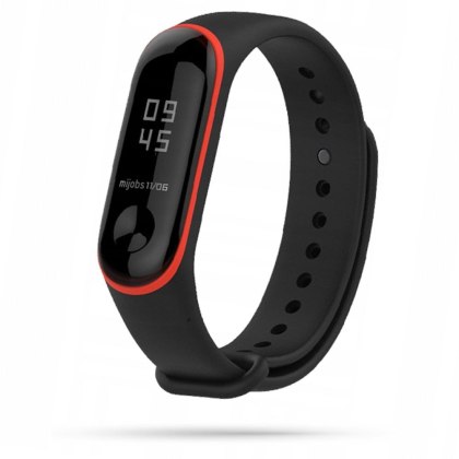 Sportowy pasek Smooth do Xiaomi Mi Band 3 / 4 czarno-czerwony