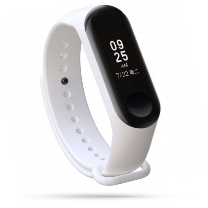 Sportowy pasek Smooth do Xiaomi Mi Band 3 / 4 biały