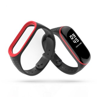 Pasek Sporty do Xiaomi Mi Band 3 / 4 czarno-czerwony