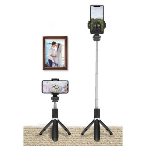 Bezprzewodowy Selfie Stick Statyw Tripod L01S Czarny