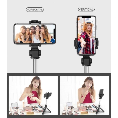 Bezprzewodowy Selfie Stick Statyw Tripod L01S Czarny