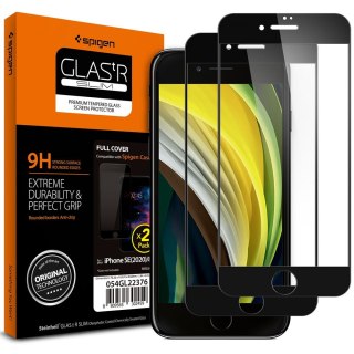 SZKŁO HARTOWANE SPIGEN GLASS FC 2-PACK IPHONE 7/8/SE 2020 BLACK