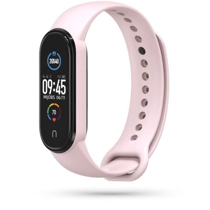 Gumowy pasek Iconband do Xiaomi Mi Band 5 jasnoróżowy