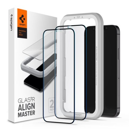 Szkło Hartowane Spigen Alm Glass Fc 2-pack do iPhone 12 Mini Black