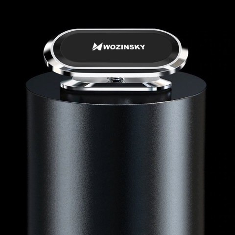 Wozinsky samoprzylepny magnetyczny uchwyt samochodowy 360 na deskę rozdzielczą srebrny (WMH-06)