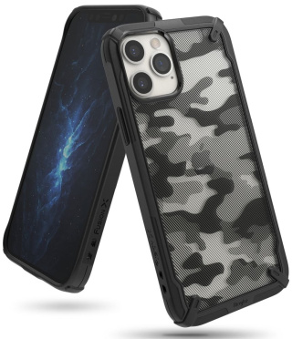 Etui Ringke Fusion X do iPhone 12 / 12 Pro Camo Black