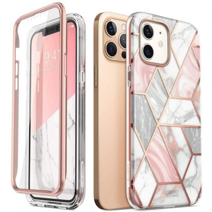 Etui z szybką Supcase Cosmo do iPhone 12 / 12 Pro Marble