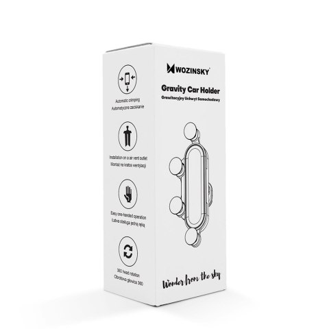 Wozinsky Gravity Car Mount grawitacyjny uchwyt samochodowy na kratkę wentylacyjną nawiew czarny (WCH-05)