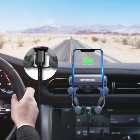 Wozinsky Gravity Car Mount grawitacyjny uchwyt samochodowy na kratkę wentylacyjną nawiew czarny (WCH-05)