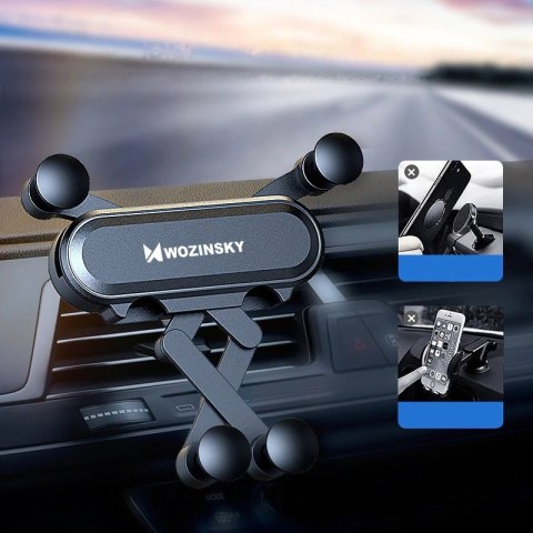 Wozinsky Gravity Car Mount grawitacyjny uchwyt samochodowy na kratkę wentylacyjną nawiew czarny (WCH-05)
