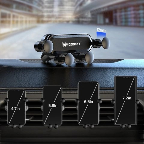 Wozinsky Gravity Car Mount grawitacyjny uchwyt samochodowy na kratkę wentylacyjną nawiew czarny (WCH-05)