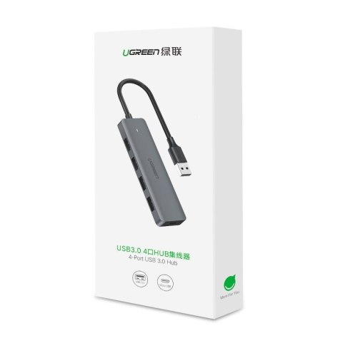 Ugreen rozdzielacz HUB USB - 4x USB 3.2 Gen 1 z portem zasilania micro USB + adapter USB Bluetooth 4.0 szary (CM219 70336)
