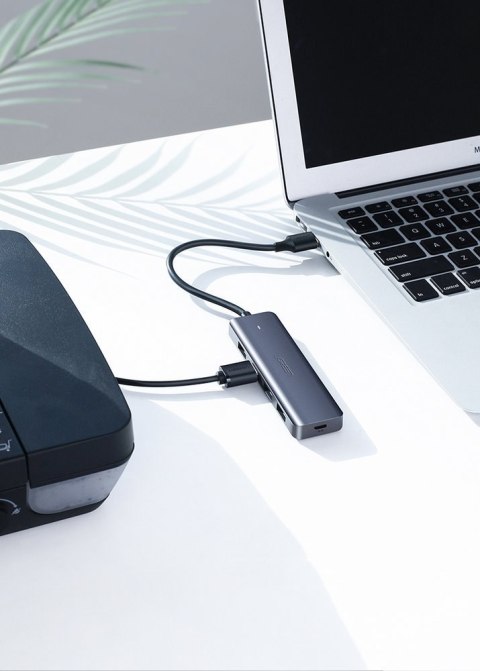 Ugreen rozdzielacz HUB USB - 4x USB 3.2 Gen 1 z portem zasilania micro USB + adapter USB Bluetooth 4.0 szary (CM219 70336)