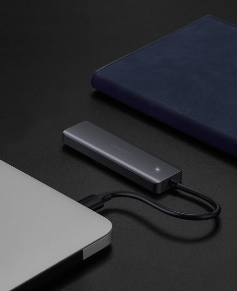 Ugreen rozdzielacz HUB USB - 4x USB 3.2 Gen 1 z portem zasilania micro USB + adapter USB Bluetooth 4.0 szary (CM219 70336)