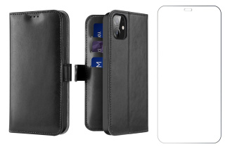 Etui Dux Ducis Kado do iPhone 12 / 12 Pro czarny + szkło płaskie